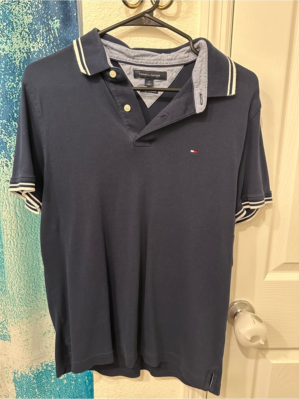#09 Tommy Hilfiger Navy Polo with Contrast Trim